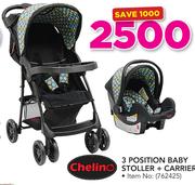 3 Position Baby Stroller + Carrier