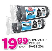 Supa Value Refuse Bags 20’s-Each
