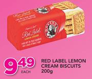 Red Label Lemon Cream Biscuits-200g Each