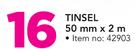 Tinsel-50 mm x 2 m Each