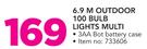 6.9M Outdoor 100 Bulb Lights Multi