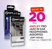 Amplify Pro Jazz In Ear Headphones Assorted AMD-1002-BL-Each