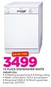 Bosch 12 Place Dishwasher White SMS40E12ZA