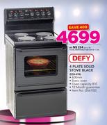 Defy 4 Plate Solid Stove Black DSS-494