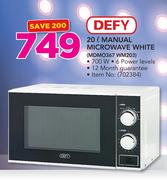 Defy 20Ltr Manual Microwave White MDMO367 WM203