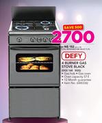 Defy 4 Burner Gas Stove Black DGS 168 SGG