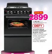 Defy 4 Plate Solid Stove Compact Black DSS514