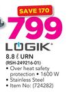 Logik 8.8Ltr Urn RSH-249216-01