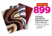 Fotakis Assorted Shaggy Rugs-136 x 200cm Each