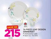 Always Home 16 Piece Leaf Design Dinnerset-Per Set