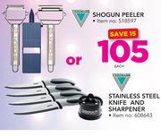 Verimark Shogun Peeler Or Verimark Stainless Steel Knife And Sharpener-Each