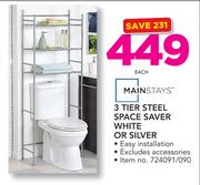 Mainstays 3 Tier Steel Space Saver White Or Silver-Each
