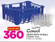 Consol Crate With Hi ball Tumbler 2761