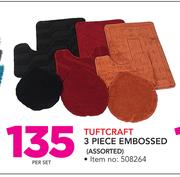 Tuftcraft 3 Piece Embossed Assorted-Per Set