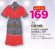 Ethnix 3 Piece Ladies Overall Set-Each