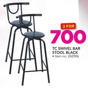 TC Swivel Bar Stool Black-For 2
