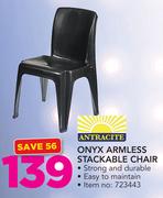 Antracite Onyx Armless Stackable Chair
