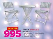 3 Piece Pergoda Bistro Set-Per Set