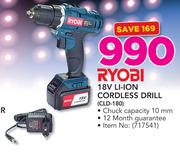 Ryobi 18V Li-Ion Cordless Drill CLD-180