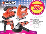 Stramm 150W Orbital Sander Or 450W Jigsaw Or 500W Angle Grinder Or 500W Impact Drill-Each