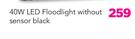 Eurolux 40W LED Floodlight Without Sensor Black (FS239)