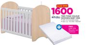 Ditalia Two Tone Colour Wooden Baby Crib