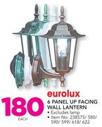 Eurolux 6 Panel Up Facing Wall Lantern-Each