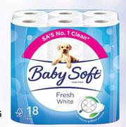 Baby Soft Toilet Rolls 2 Ply White 18’s
