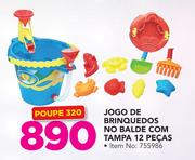 Jogo De Brinquedos No Balde Com Tampa 12 Pecas