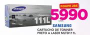 Samsung Cartucho De Tonner Preto A Laser MLTD111L-Cada
