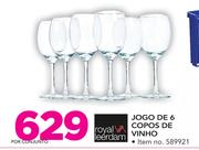 Royal Leerdam Jogo De 6 Copos De Vinho-Por Conjunto