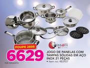 Tissolli Jogo De Panelas Com Tampas Solidas em Aço Inox 21 peças-por Conjunto