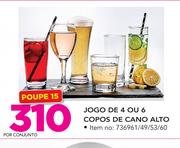 Jogo De 4 OU 6 Copos de cano alto - por Conjunto