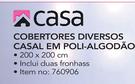 Casa cobertores diversos casal em Poli-Algodão 200x200cm Inclui duas Fronhas