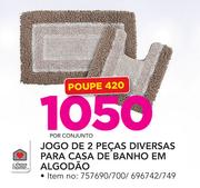 Always Home jogo de 2 Pecas Diversas para casa de Banho em algodão -por conjunto