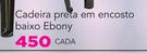 Antracite Cadeira preta em encosto baixo Ebony-cada