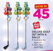 Play Day Deluxe Golf Set With 4 Balls-Per Set