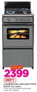 Defy 4 Burner Gas Hob And Stove Black DGS 168SGG