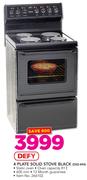 Defy 4 Plate Solid Stove Black DSS-494