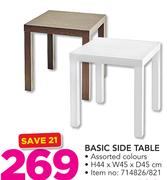 Basic Side Table 44x45x45cm In Assorted Colours-Each