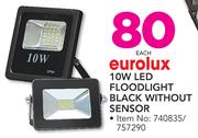 Eurolux 10W LED Floodlight With Sensor Black-Each