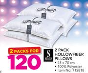 Sheraton 2 Pack Hollowfiber Pillows 45x70cm-Per Pack