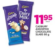 Cadbury Assorted Chocolate Slabs-80gm Each
