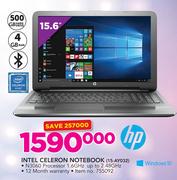 HP 15.6" Intel Celeron Notebook 15-AY032