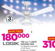 Logik 105cm 1 Light Ceiling Fan