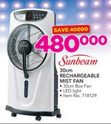 Sunbeam 30cm Rechargeable Mist Fan