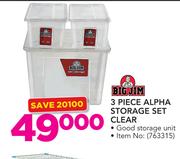 Big Jim 3-Piece Alpha Clear Storage Set