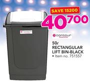 Contour Houseware 50ltr Rectangular Black Lift Bin