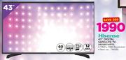 Hisense 43" Digital Satellite TV HE43M2160FTS