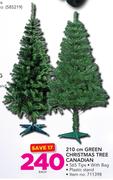 210cm Green Christmas Tree Canadian With Bag & Plastic Stand-Each
